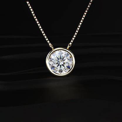 Round Solitaire Bezel Necklace | Earthly Jewels