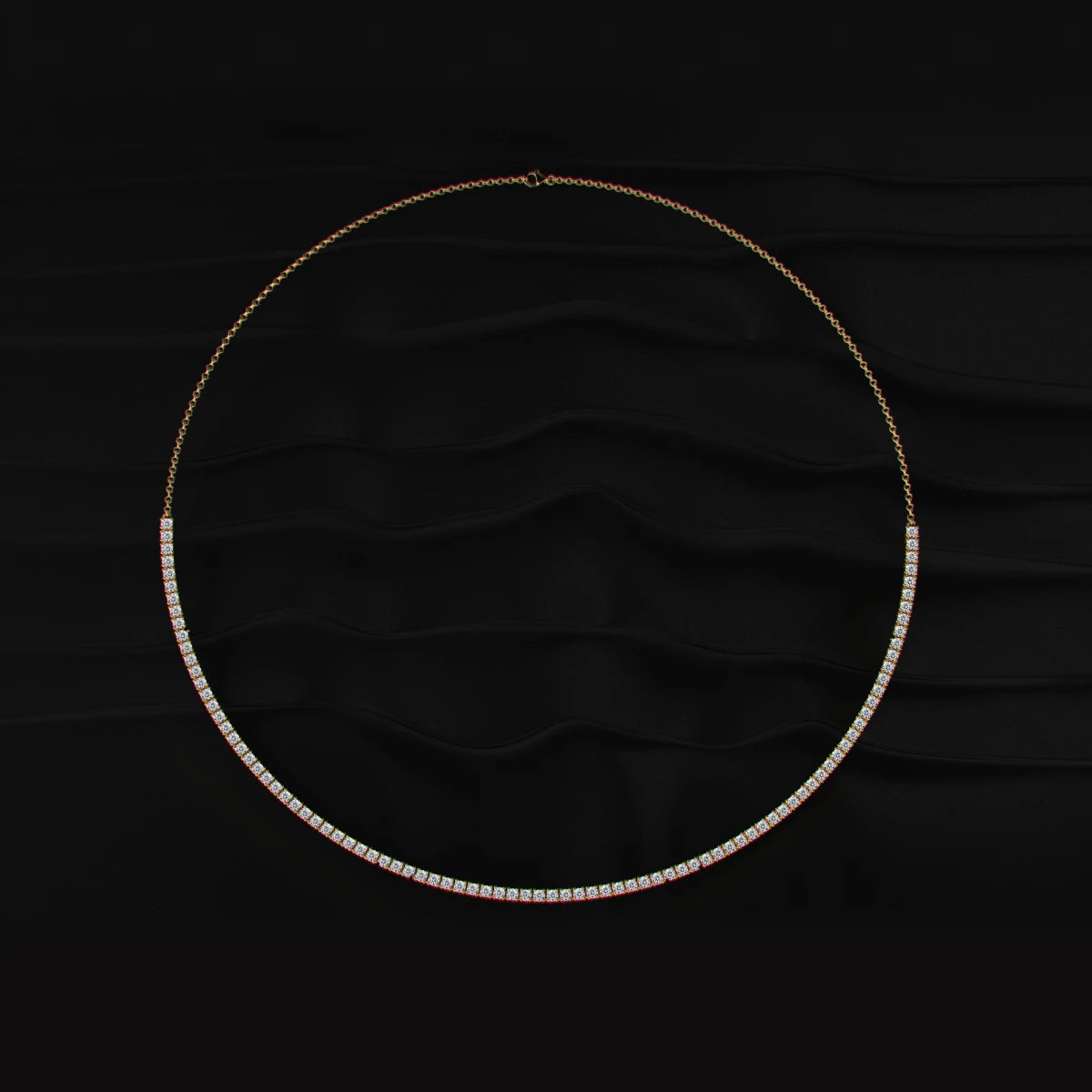 Diamond Tennis Necklace with Round Brilliant Cut | Earthly Jewels