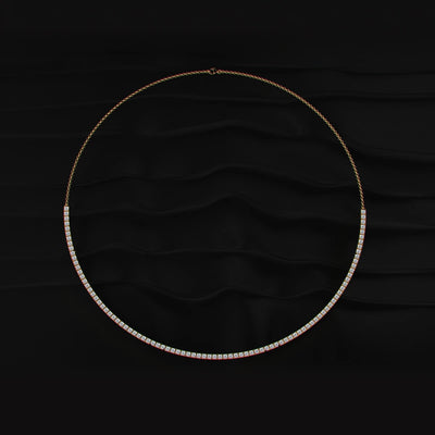 Diamond Tennis Necklace with Round Brilliant Cut | Earthly Jewels