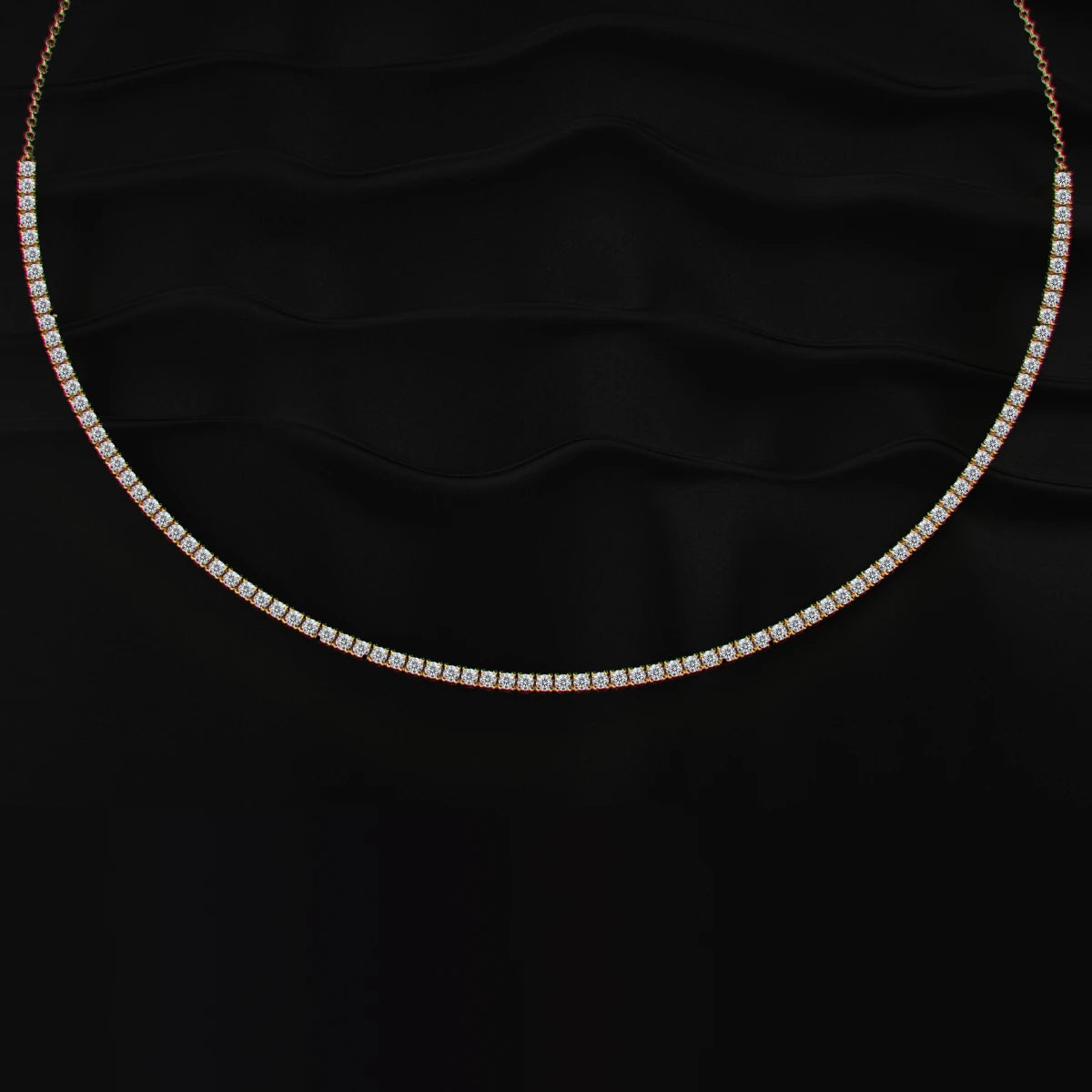 Diamond Tennis Necklace with Round Brilliant Cut | Earthly Jewels