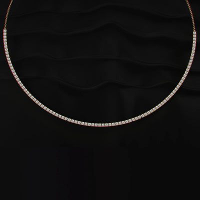 Diamond Tennis Necklace with Round Brilliant Cut | Earthly Jewels
