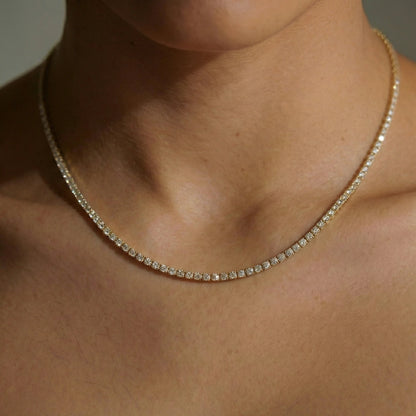 Diamond Tennis Necklace with Round Brilliant Cut | Earthly Jewels