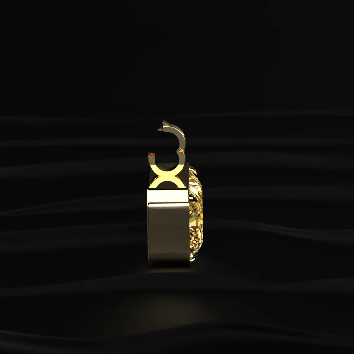 Yellow Radiant Cut Solitaire Bezel Pendant | Earthly jewels