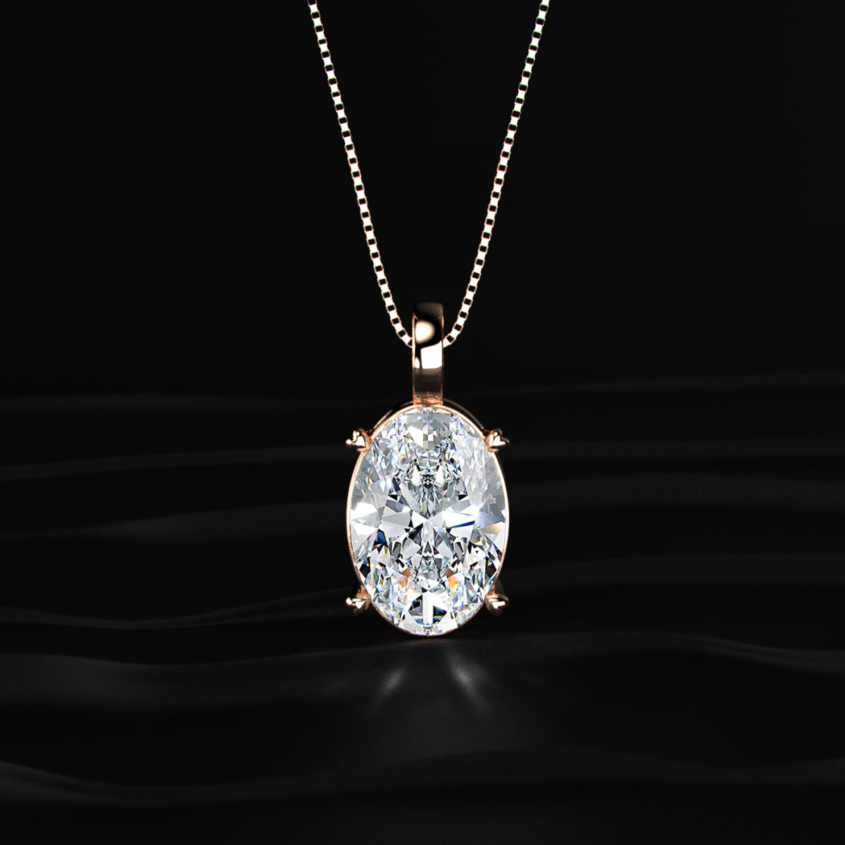 Oval Diamond Solitaire Pendant | Earthly Jewels