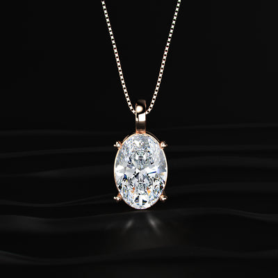 Oval Diamond Solitaire Pendant | Earthly Jewels