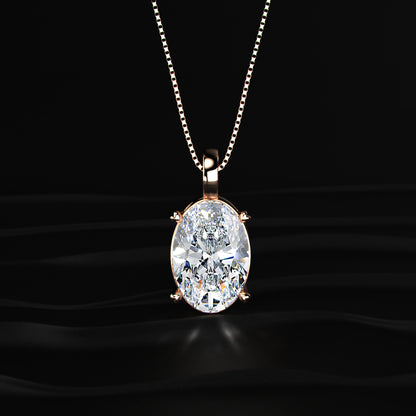 Oval Diamond Solitaire Pendant | Earthly Jewels
