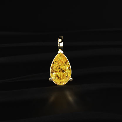 Yellow Pear Shape Solitaire Pendent | Earthly Jewels