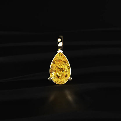 Yellow Pear Shape Solitaire Pendent | Earthly Jewels 