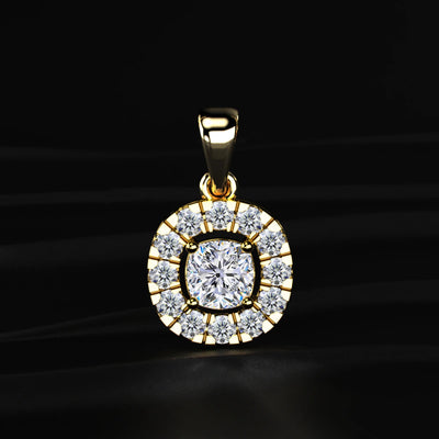Cushion Diamond Pendant With Halo