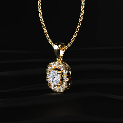 Cushion Diamond Pendant With Halo