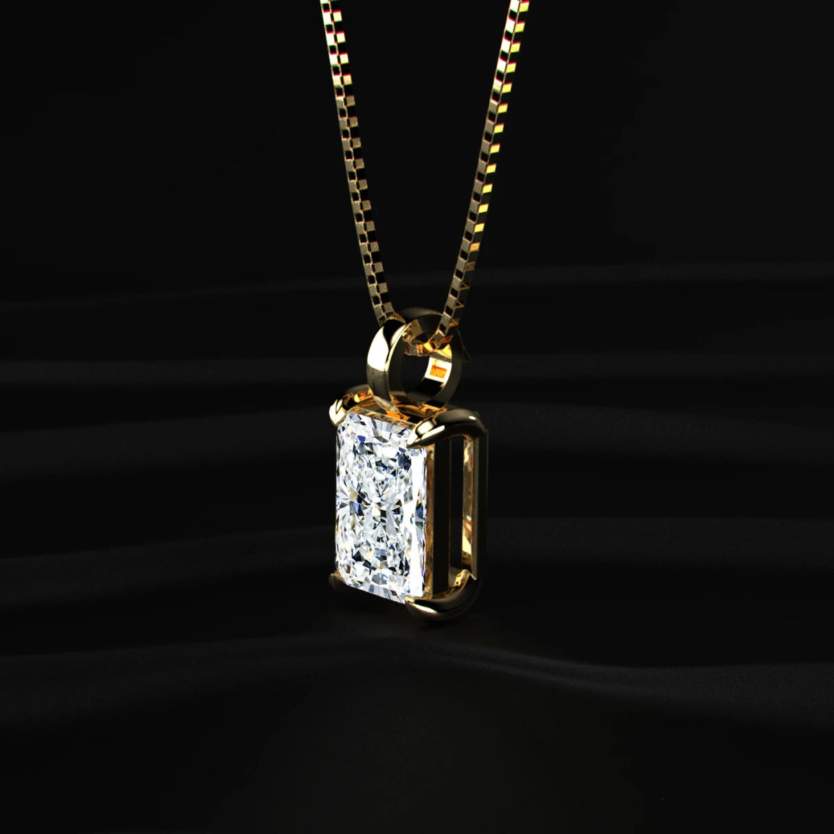 Radiant Diamond Solitaire Pendant