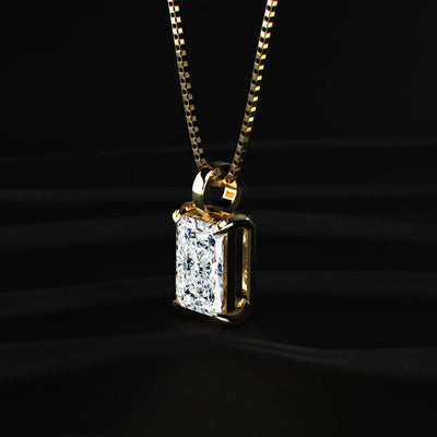 Radiant Diamond Solitaire Pendant