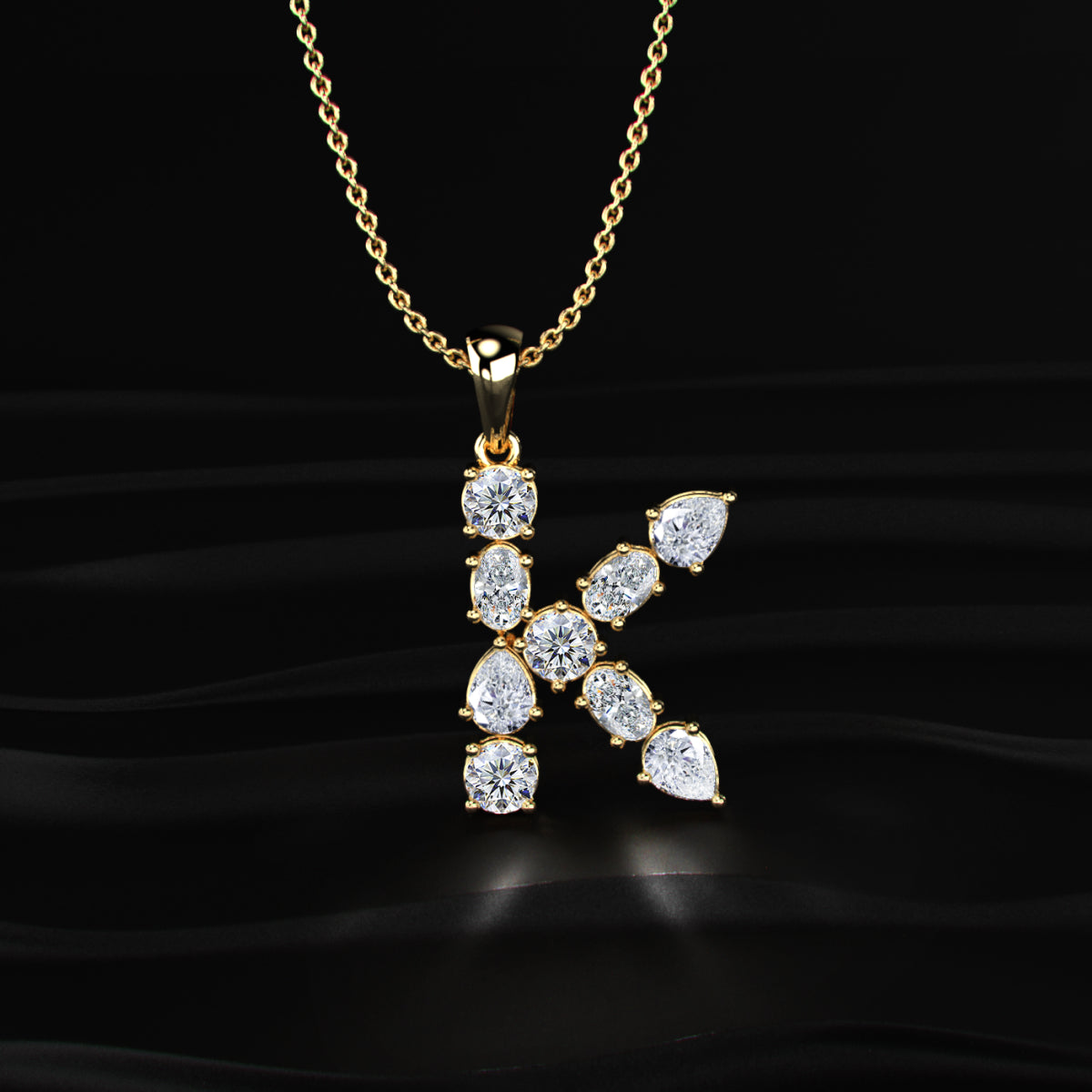 K Alphabet Diamond Pendant | Earthly Jewels