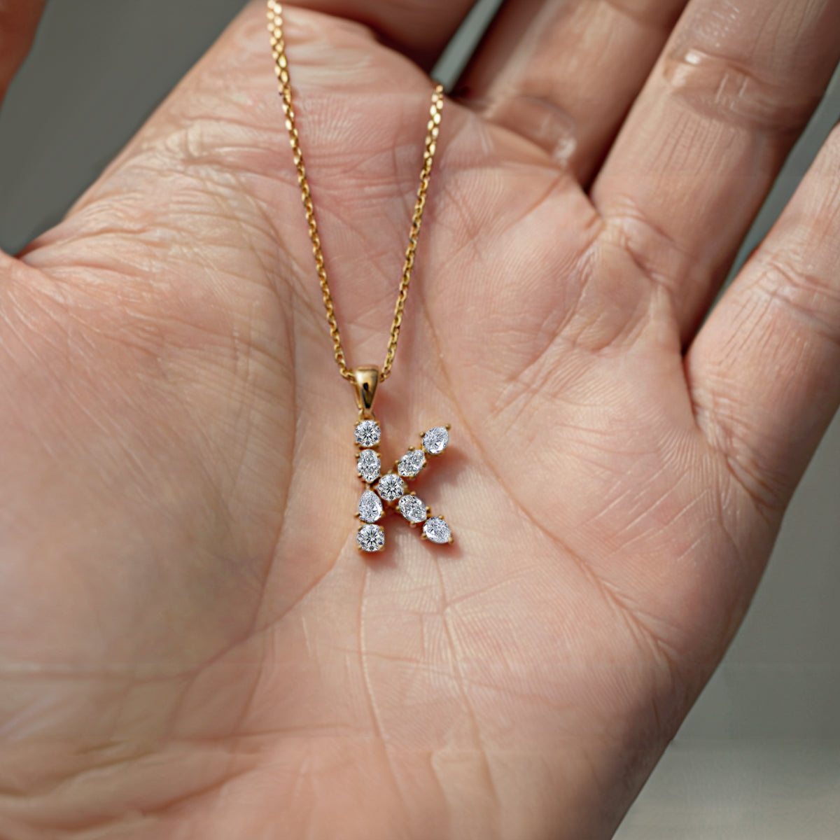 K Alphabet Diamond Pendant | Earthly Jewels