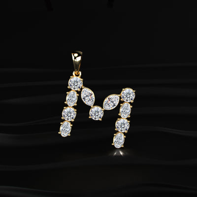 M Alphabet Diamond Pendant | Earthly Jewels