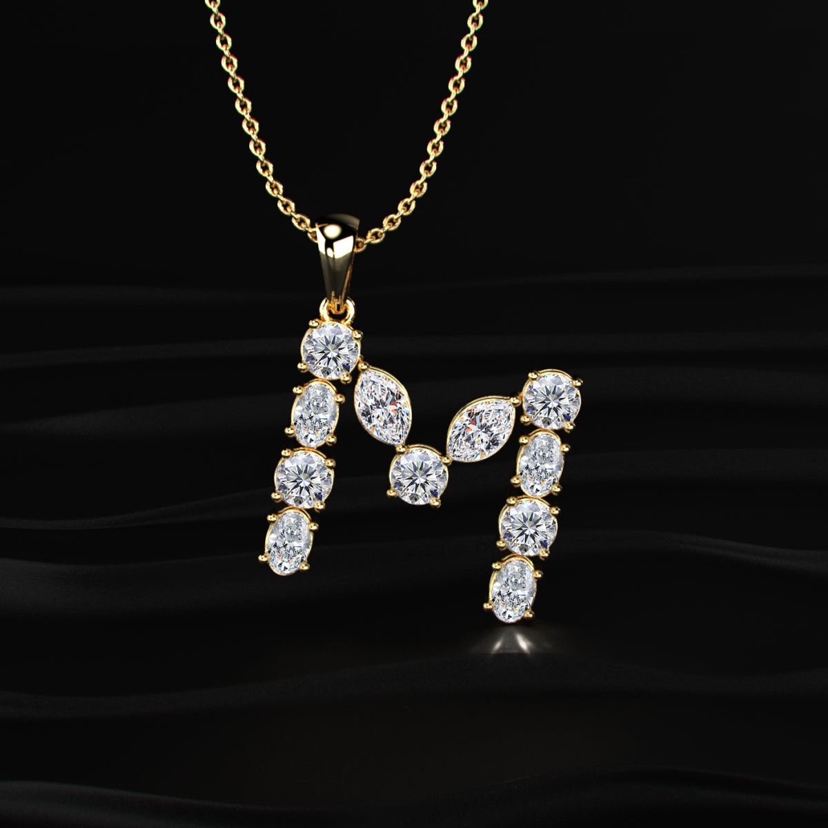 M Alphabet Diamond Pendant | Earthly Jewels