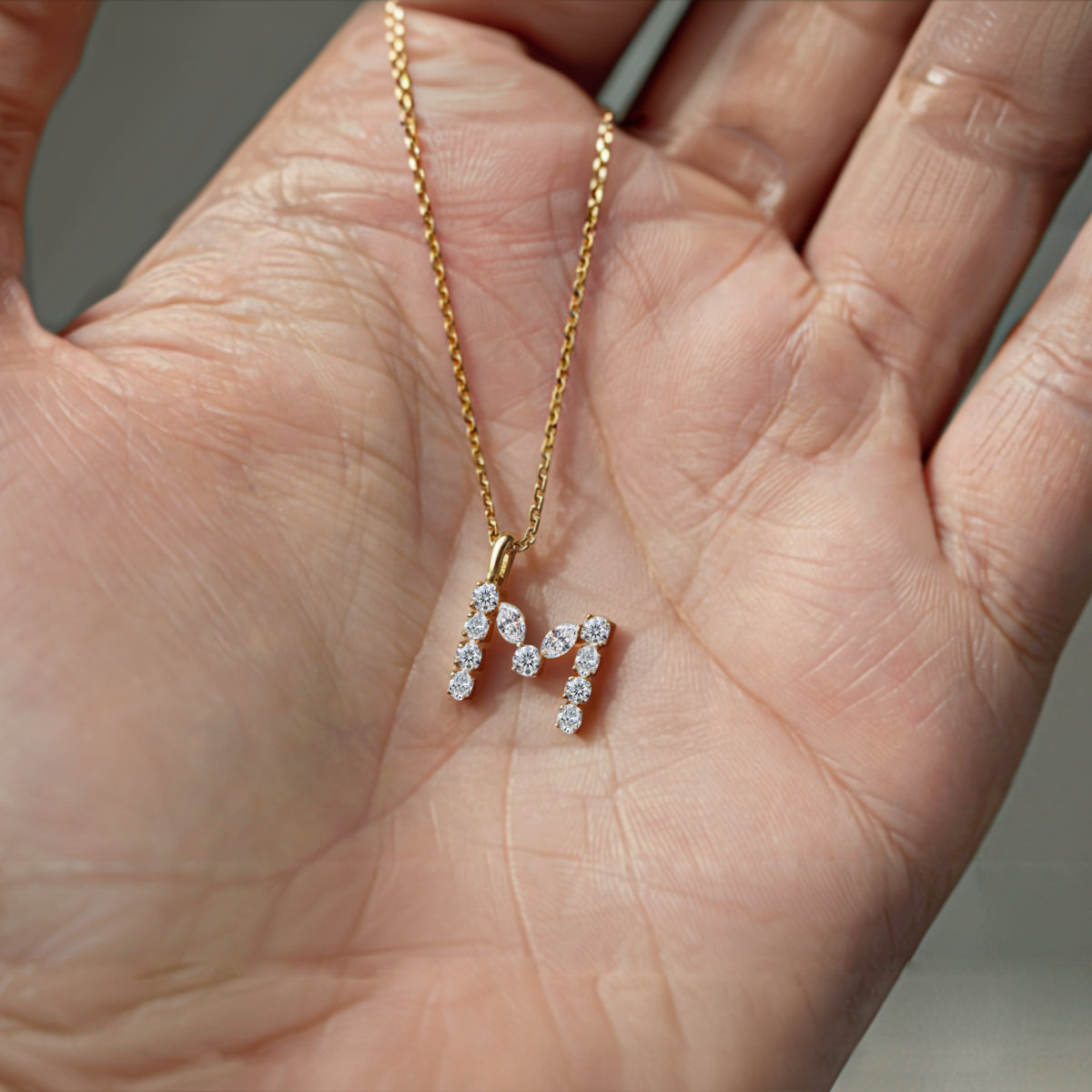 M Alphabet Diamond Pendant | Earthly Jewels
