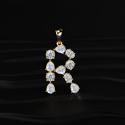 R Alphabet Diamond Pendant | Earthly Jewels