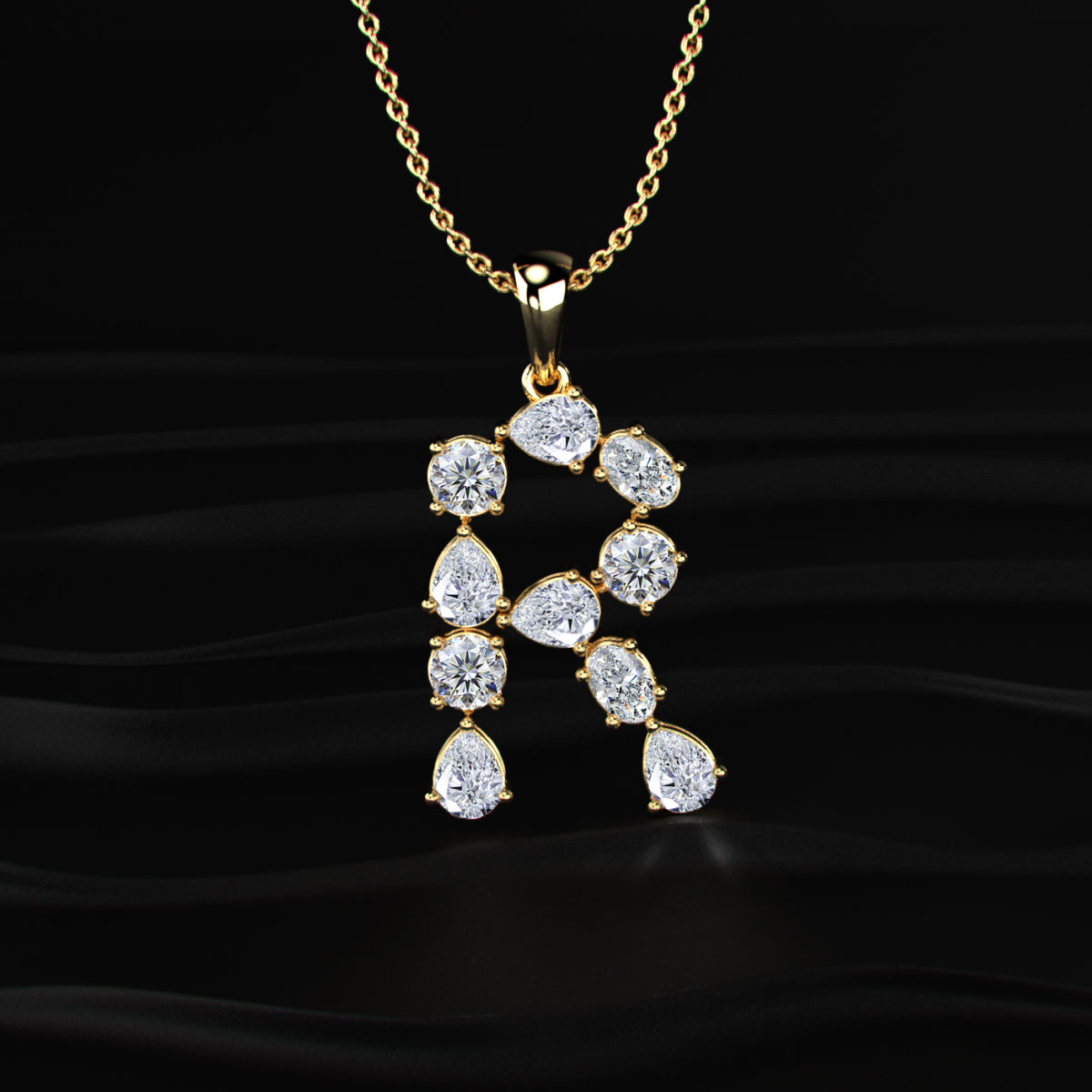 R Alphabet Diamond Pendant | Earthly Jewels
