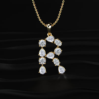 R Alphabet Diamond Pendant | Earthly Jewels