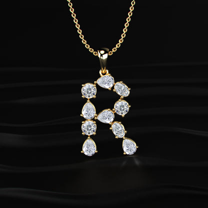 R Alphabet Diamond Pendant | Earthly Jewels