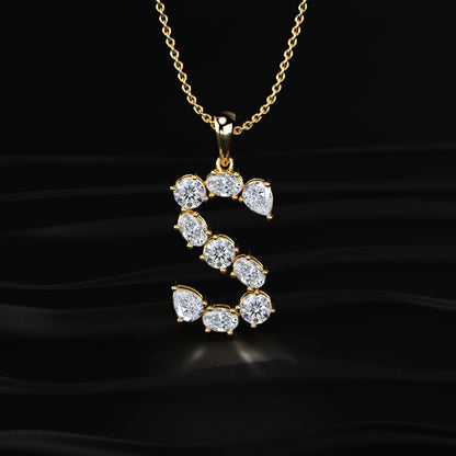 S Alphabet Diamond Pendant | Earthly Jewels