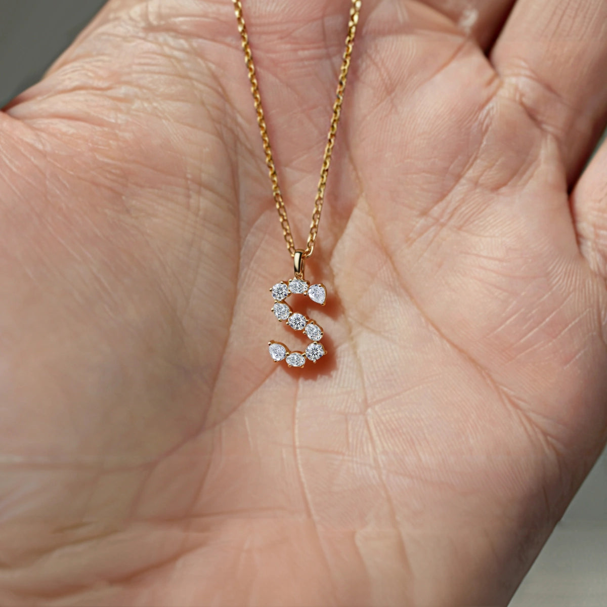 S Alphabet Diamond Pendant | Earthly Jewels