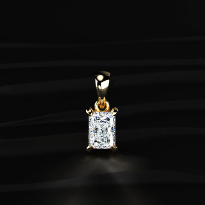 Radiant Cut Diamond Solitaire Pendant | Earthly Jewels