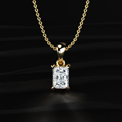 Radiant Cut Diamond Solitaire Pendant | Earthly Jewels