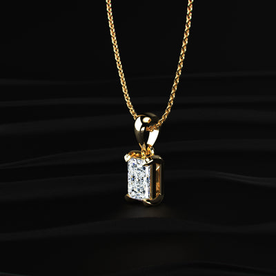 Radiant Cut Diamond Solitaire Pendant | Earthly Jewels
