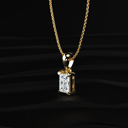 Radiant Cut Diamond Solitaire Pendant | Earthly Jewels