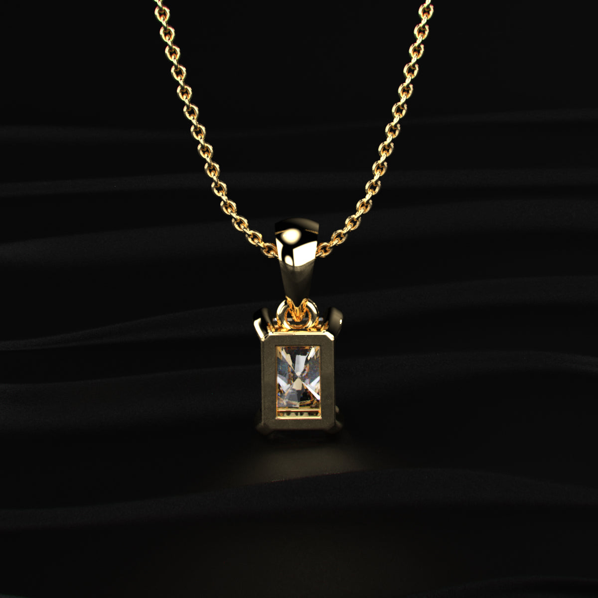 Radiant Cut Diamond Solitaire Pendant | Earthly Jewels