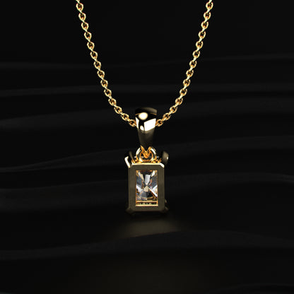 Radiant Cut Diamond Solitaire Pendant | Earthly Jewels