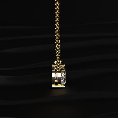 Cushion Cut Diamond Solitaire Necklace | Earthly Jewels