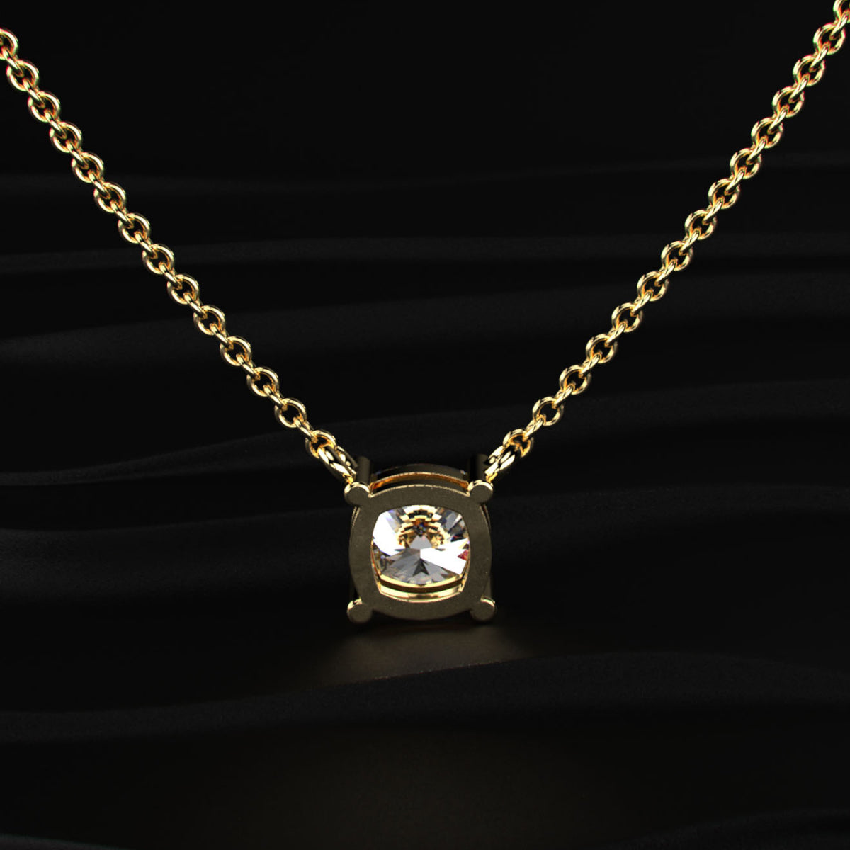 Cushion Cut Diamond Solitaire Necklace | Earthly Jewels