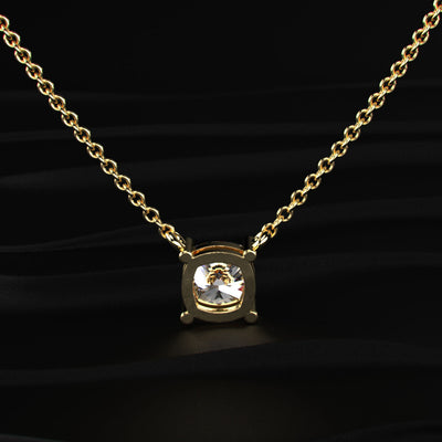 Cushion Cut Diamond Solitaire Necklace | Earthly Jewels