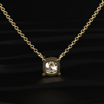 Cushion Cut Diamond Solitaire Necklace | Earthly Jewels
