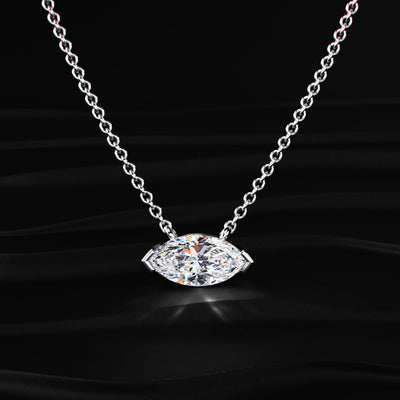 East West Marquise Solitaire Necklace | Earthly Jewels