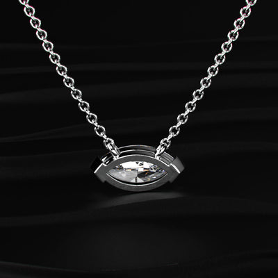 East West Marquise Solitaire Necklace | Earthly Jewels