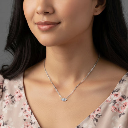 East West Marquise Solitaire Necklace | Earthly Jewels