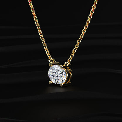 East-West Oval Solitaire Necklace | Earthly Jewels