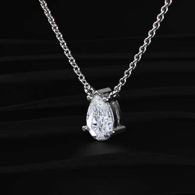 Pear-Shaped Solitaire Necklace | Earthly Jewels
