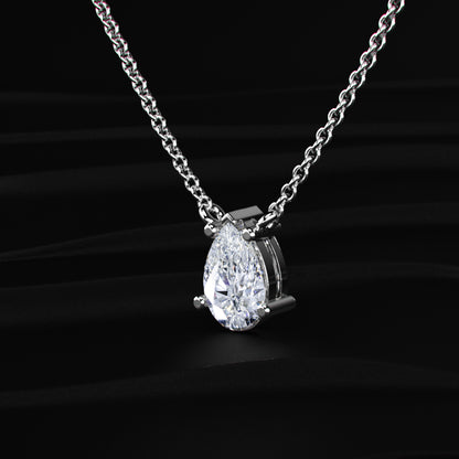 Pear-Shaped Solitaire Necklace | Earthly Jewels
