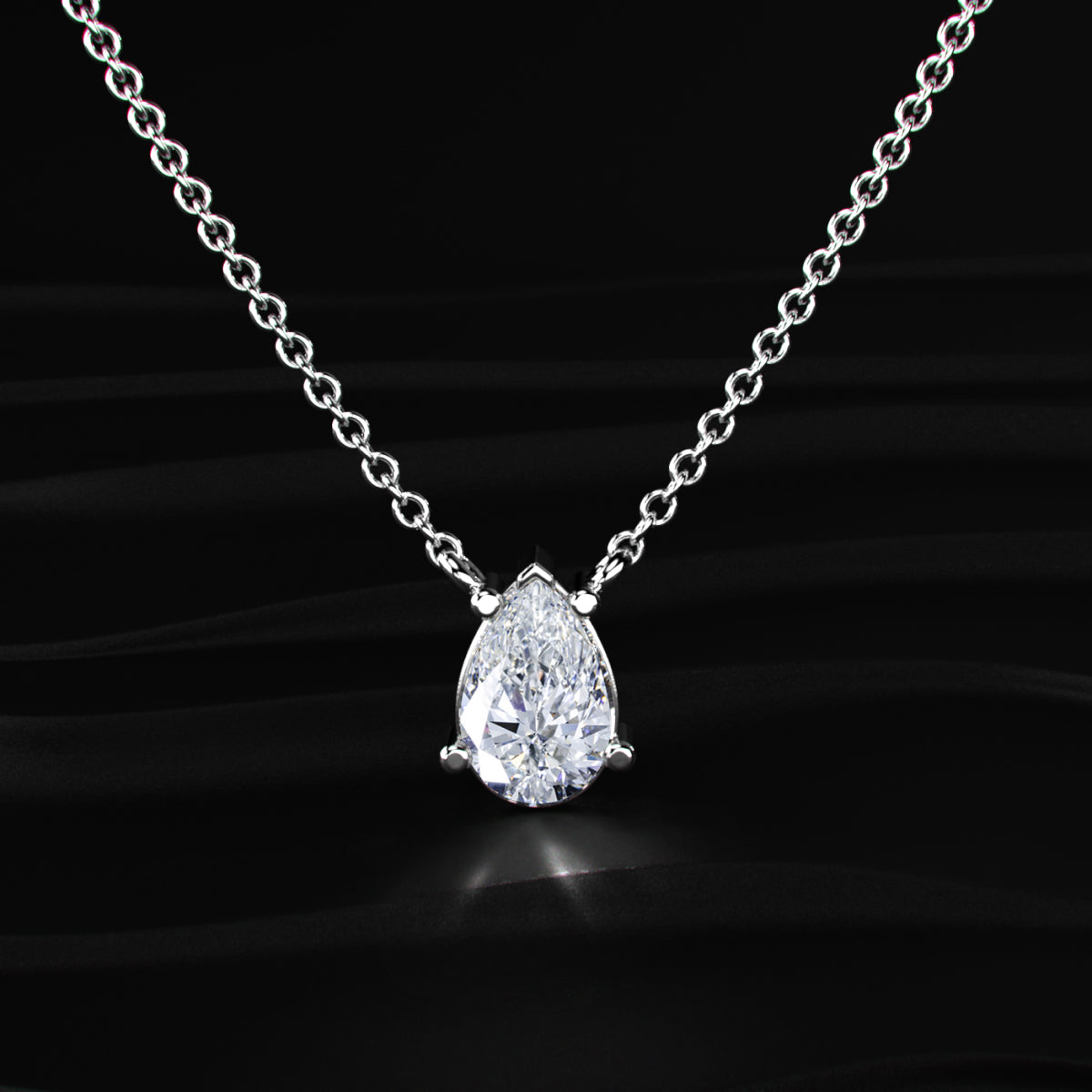 Pear-Shaped Solitaire Necklace | Earthly Jewels
