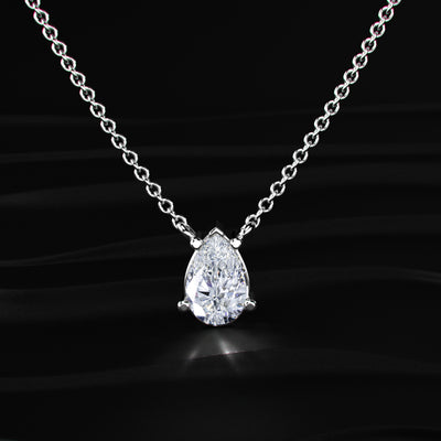 Pear-Shaped Solitaire Necklace | Earthly Jewels
