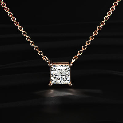 Princess-Cut Solitaire Necklace | Earthly Jewels