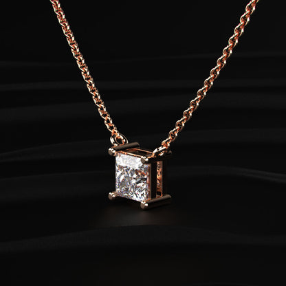 Princess-Cut Solitaire Necklace | Earthly Jewels