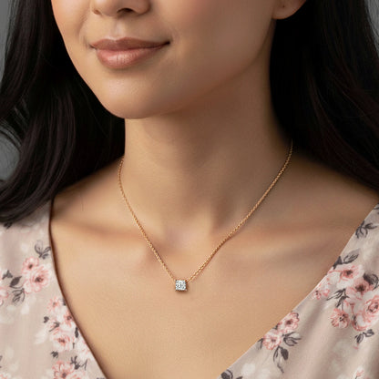 Princess-Cut Solitaire Necklace | Earthly Jewels