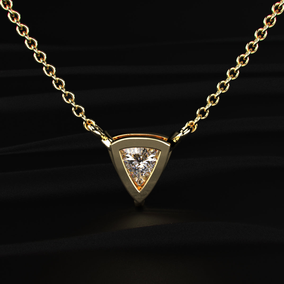 Trillion Cut Solitaire Necklace | Earthly Jewels