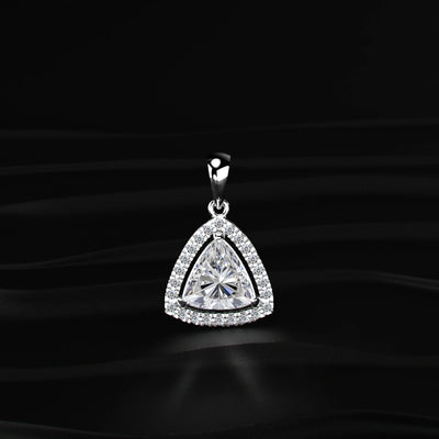 Trillion Cut Lab-Grown Diamond Halo Pendant | Earthly Jewels